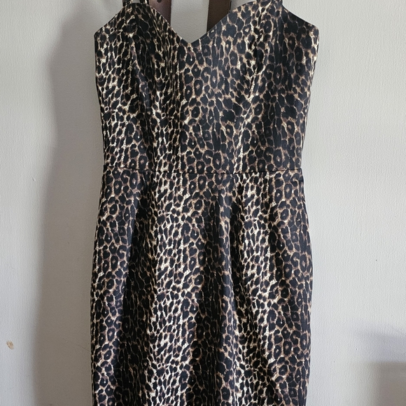 Vixen by Micheline Pitt Leopard Print Dress in Brown and Black - Picture 4 of 4